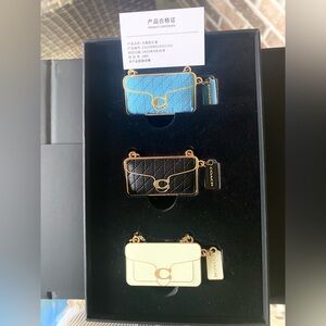 Coach Mini Tabby Bag Charm Magnet Set (3-Piece Gift Box) HTF NWT